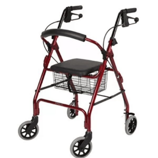 مشاية بعجلات رباعية مع سلة تسوق