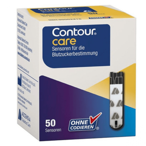 Contour Care شرائح قياس السكر 50 شريط الاختبار